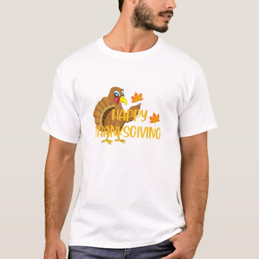 ハッピー感謝祭トルコ感謝男性女性B Tシャツ (正面)