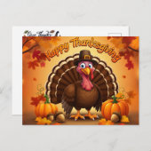 ハッピー感謝祭トルコ シーズンポストカード (正面/裏面)