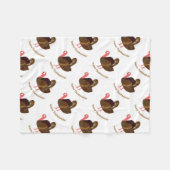 ハッピー感謝祭トルコ フリースブランケット (正面(横))