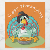 ハッピー感謝祭トルコ ワインラベル (シングルラベル)