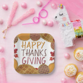 ハッピー感謝祭パイパンプキンパイアップルパイ ペーパープレート (パーティー)