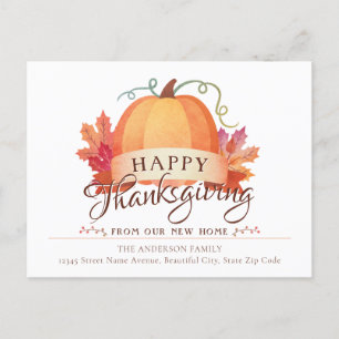 ハッピー感謝祭パンプキン新居住所移動 案内ポストカード