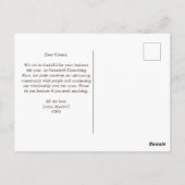 ハッピー感謝祭ビジネス離れヴィンテージブラウン ポストカード (裏面)