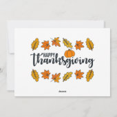 ハッピー感謝祭フラットカード シーズンカード (裏面)
