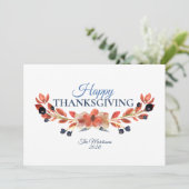 ハッピー感謝祭ブルーブラウンフローラ水色 シーズンカード (スタンド正面)