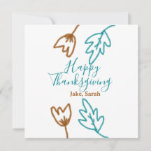 ハッピー感謝祭ブルーブラウン紅葉花h