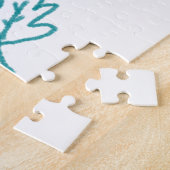 ハッピー感謝祭ブルーブラウン紅葉花h ジグソーパズル (側面)