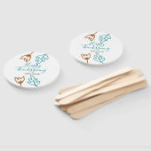 ハッピー感謝祭ブルーブラウン紅葉花h ハンドファン (組立なし)