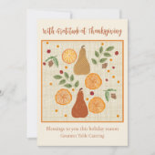 ハッピー感謝祭ホリディグリーティング シーズンカード (正面)