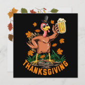 ハッピー感謝祭ホリデーカード シーズンカード (正面/裏面)