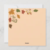 ハッピー感謝祭ホリデーカード シーズンカード (裏面)