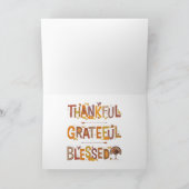 ハッピー感謝祭ホリデーカード シーズンカード (内部)