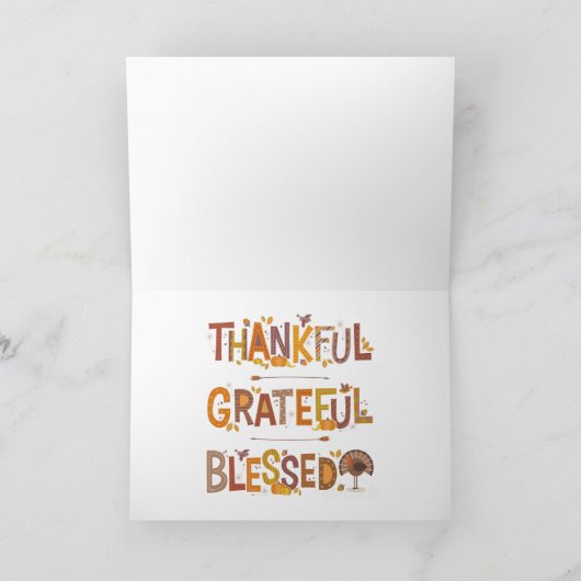 ハッピー感謝祭ホリデーカード シーズンカード (内部)