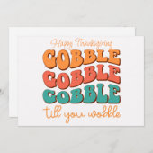 ハッピー感謝祭ホリデーカード シーズンカード (正面/裏面)