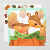 ハッピー感謝祭ホリデーカード シーズンカード (正面/裏面)