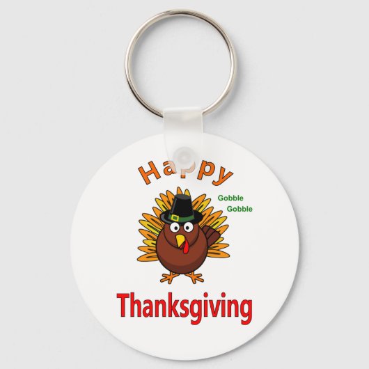 ハッピー感謝祭ボタンキーチェーン キーホルダー (正面)