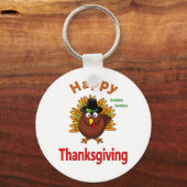 ハッピー感謝祭ボタンキーチェーン キーホルダー (正面)