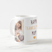 ハッピー感謝祭ママ2正方形の写真コーヒーマグ コーヒーマグカップ (正面左)