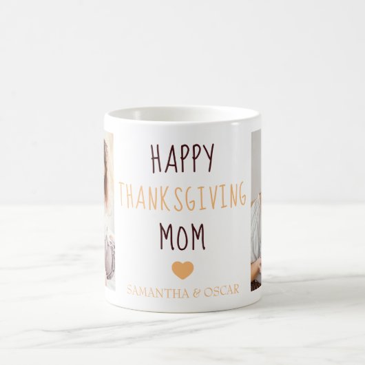ハッピー感謝祭ママ2正方形の写真コーヒーマグ コーヒーマグカップ (中央)