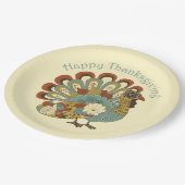 ハッピー感謝祭ミュート色トルコ紙プレート ペーパープレート (アングル)