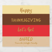 ハッピー感謝祭モダンカラーブロック ビールラベル (シングルラベル)