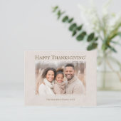 ハッピー感謝祭モダンニュートラルファミリーフォト シーズンポストカード (スタンド正面)