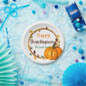ハッピー感謝祭リース紙プレート7"ラウンド ペーパープレート (パーティー)