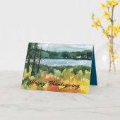 ハッピー感謝祭レイクタホオータムウォーター色 カード (黄色い花)