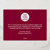 ハッピー感謝祭レトロブルゴーニュ金ゴールドビジネス 箔シーズンカード (裏面)