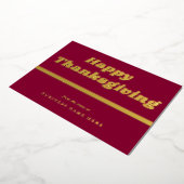 ハッピー感謝祭レトロブルゴーニュ金ゴールドビジネス 箔シーズンカード (回転した状態)