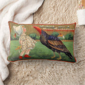 ハッピー感謝祭小さな女の子とトルコヴィンテージ ランバークッション (ブランケット)