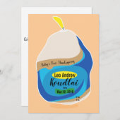 ハッピー感謝祭新生児トルコカード サンキューカード (正面/裏面)