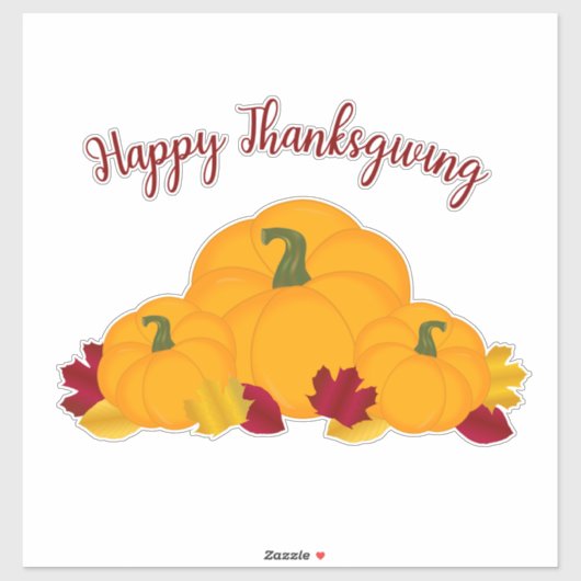 ハッピー感謝祭紅葉&オレンジカボチャ シール (シート)