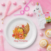 ハッピー感謝祭紙プレート ペーパープレート (パーティー)