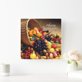 ハッピー感謝祭12壁時計オプション スクエア壁時計 (ホーム)