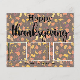 ハッピー感謝祭3枚の写真コラージカード