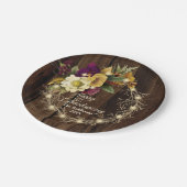 ハッピー感謝祭 – ウッド素朴シーライトリース ペーパープレート (アングル)