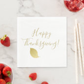 ハッピー感謝祭 – エレガント金ゴールド紅葉 スタンダードランチョンナプキン (インサイチュ)
