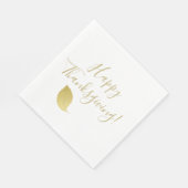 ハッピー感謝祭 – エレガント金ゴールド紅葉 スタンダードランチョンナプキン (角)