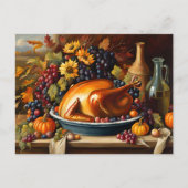 ハッピー感謝祭、カラフルお祝い、 ポストカード (正面)