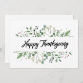 「ハッピー感謝祭」ブラックレター植物学 シーズンカード (正面/裏面)