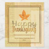 ハッピー感謝祭，紅葉 ワインラベル (シングルラベル)