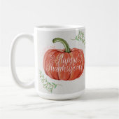 ハッピー感謝祭 – WCパンプキンとワードアート コーヒーマグカップ (左)