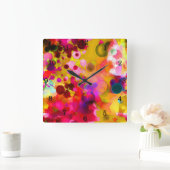 ハッピー抽象芸術ウォール時計 スクエア壁時計 (ホーム)