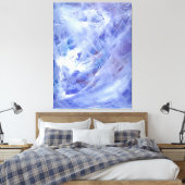 ハッピー抽象芸術絵画アクリルアートinブルーホワイト キャンバスプリント (インサイチュ (寝室))
