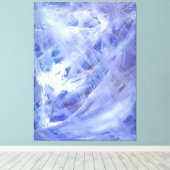 ハッピー抽象芸術絵画アクリルアートinブルーホワイト キャンバスプリント (インサイチュ (ウッドフロア))