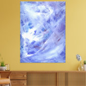 ハッピー抽象芸術絵画アクリルアートinブルーホワイト キャンバスプリント (インサイチュ (リビング))