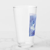 ハッピー抽象芸術絵画アクリルアートinブルーホワイト タンブラーグラス (右)
