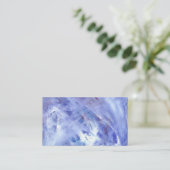 ハッピー抽象芸術絵画アクリルアートinブルーホワイト 名刺 (スタンド正面)