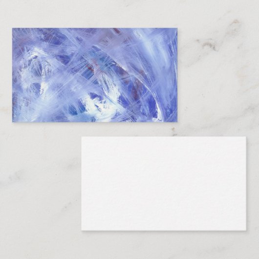 ハッピー抽象芸術絵画アクリルアートinブルーホワイト 名刺 (正面/裏面)